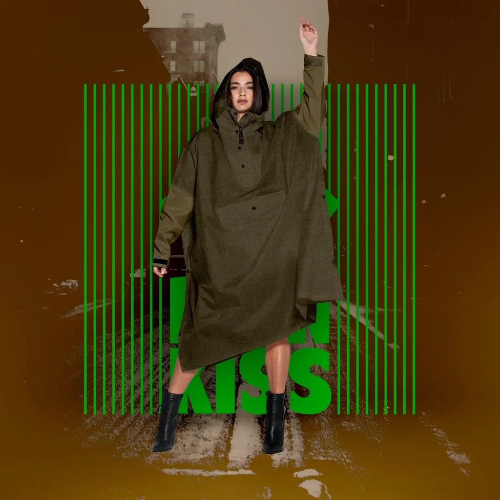rainkiss regnponcho - herringbone