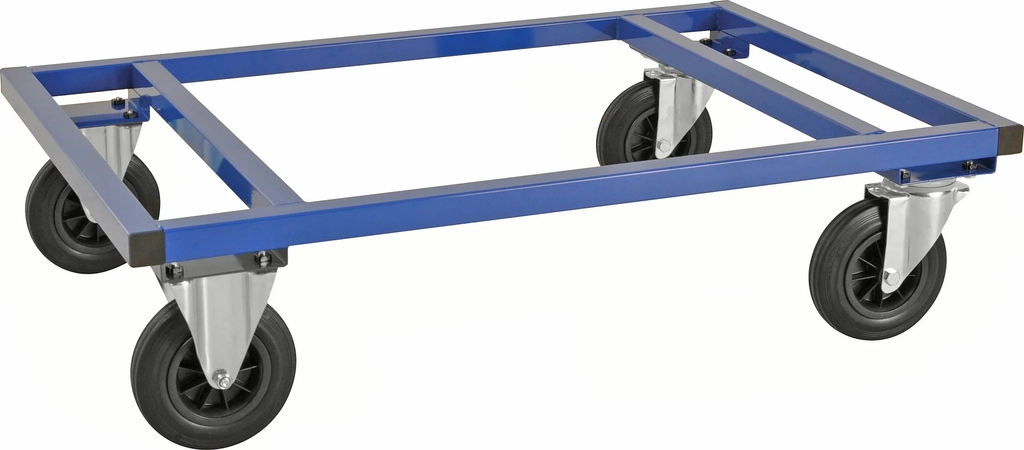 pallevogn, 1200x800x305, 800kg, blå, 2 faste 2 drejbare