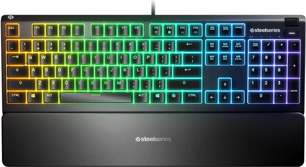 SteelSeries Apex 3 – Full-size gamingtangentbord med RGB och handledsstöd