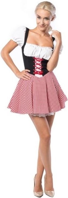dirndl-kjole oktoberfest rød sort