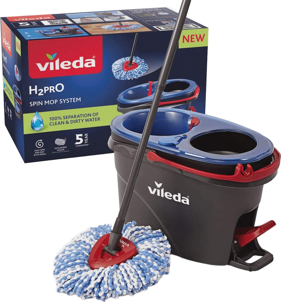 Spin Mop System med dobbeltkammerspand