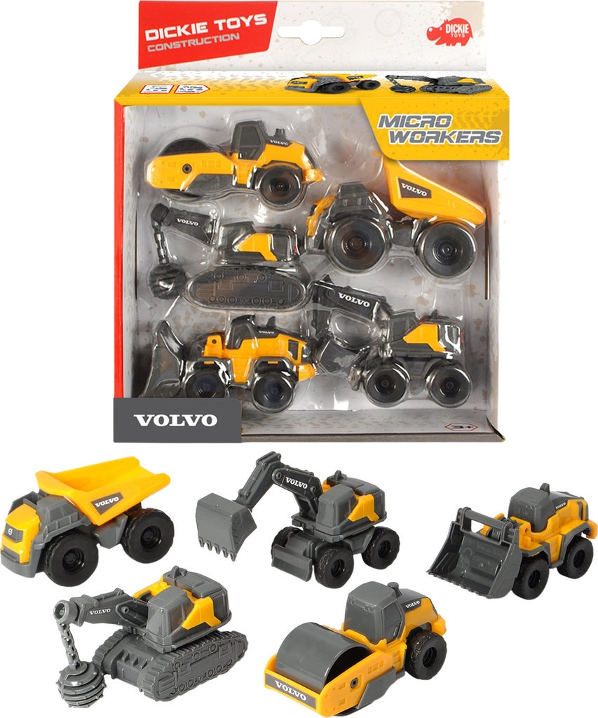 DICKIE TOYS Volvo - Construction 5 Pack |Yellow |One Size