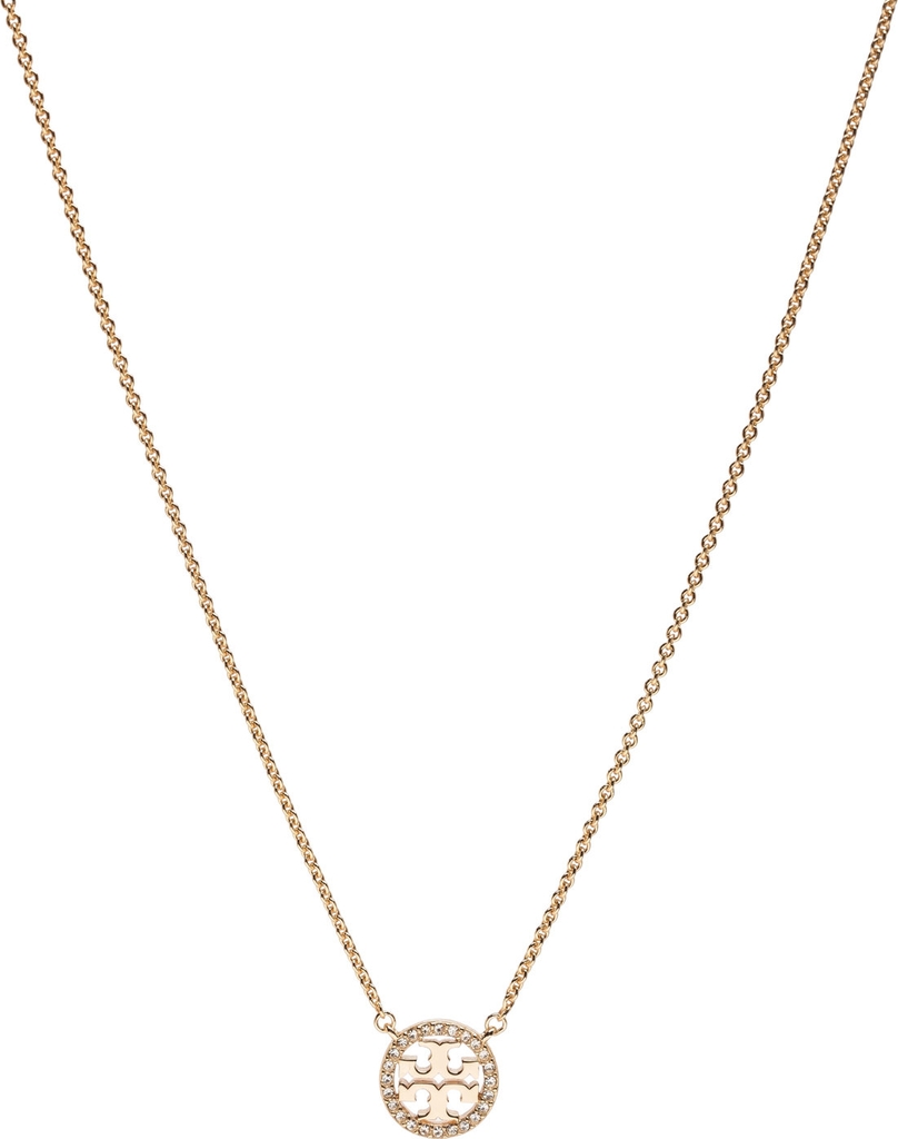 Tory Burch Icon Pavé Pendant Necklace - Gold - ONE SIZE
