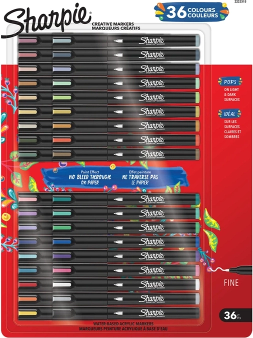 creative marker fine tip 36‑pakke