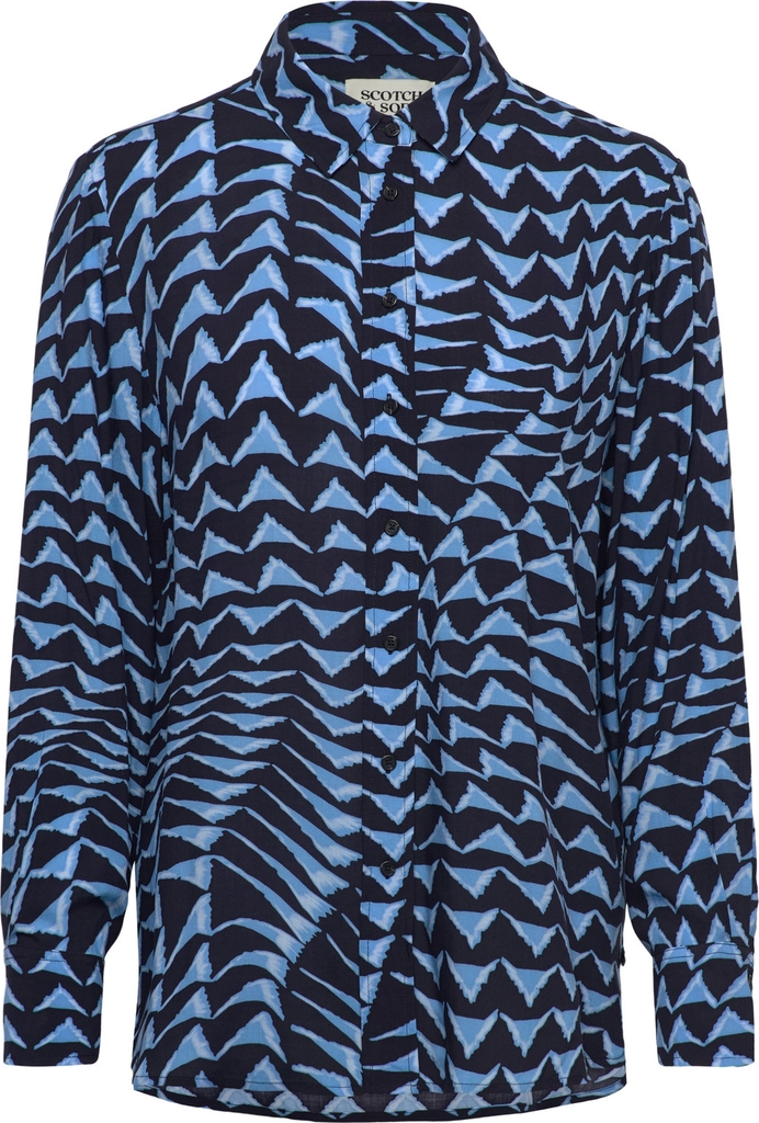 SCOTCH & SODA Printed Relaxed Fit Shirt |Blue |34