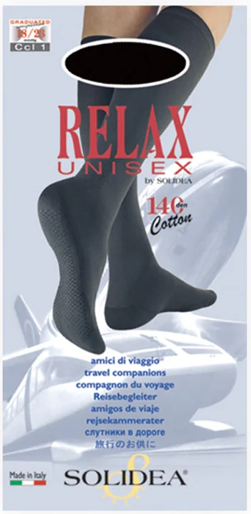 Solidea Relax 140 Den Uigennemsigtige knæhøjder Ccl1 18 23mmHg 1S Sort