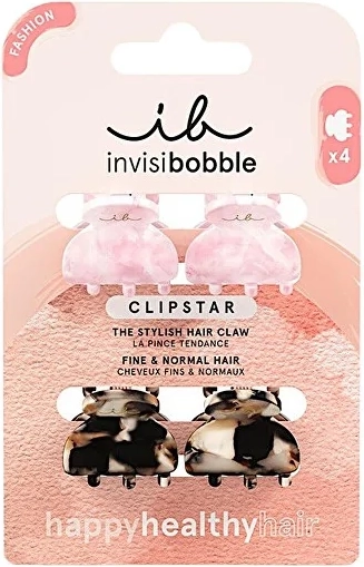 Invisibobble Fermaglio Per Capelli Clipstar Petit Four Nuovo 4 Pezzi