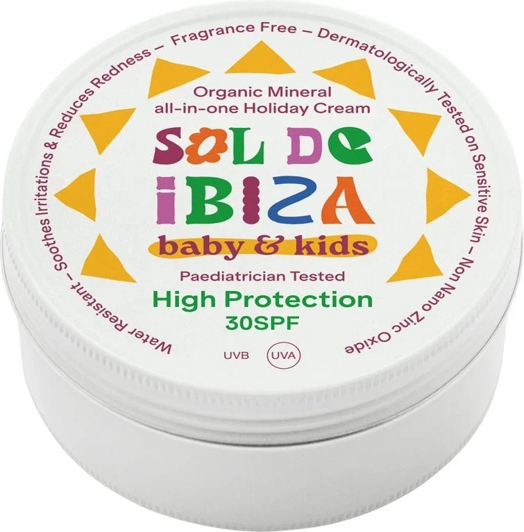 Sol De Ibiza Økologisk mineral alt-i-en Holiday Creme SPF 30, 100 g Børn og nyfødte