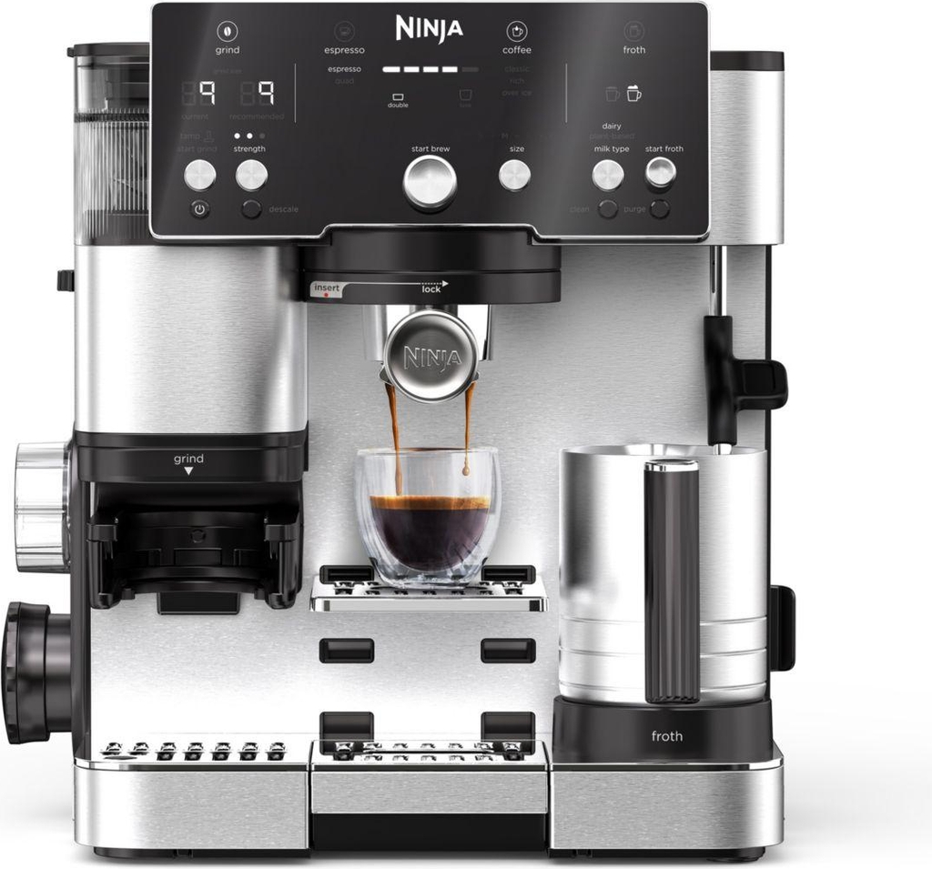 Maskin för kaffe 2-i-1 - NINJA LUXE™ - Kaffe Essential Series - ES501EU - 1650 W - 9/11 bar - 250 gr - Svart / Inox