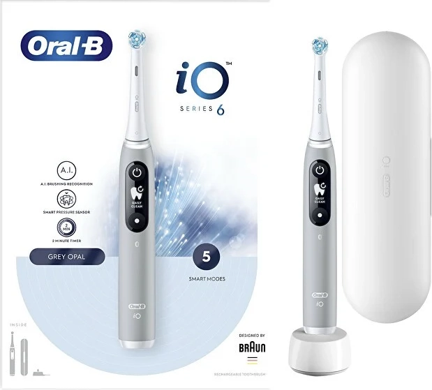 Oral B Elektrisk Tandbørste Serie Io 6 Opalgrå