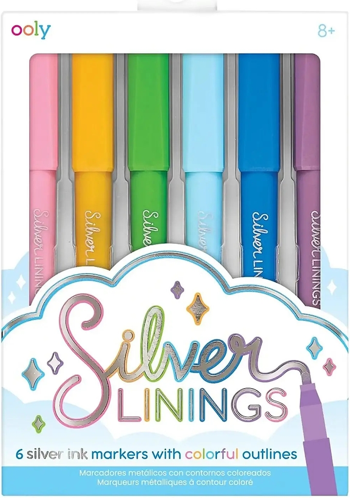 Ooly Outline Markers 6 Pcs - Silver Linings - Multi/patterned - ONE SIZE