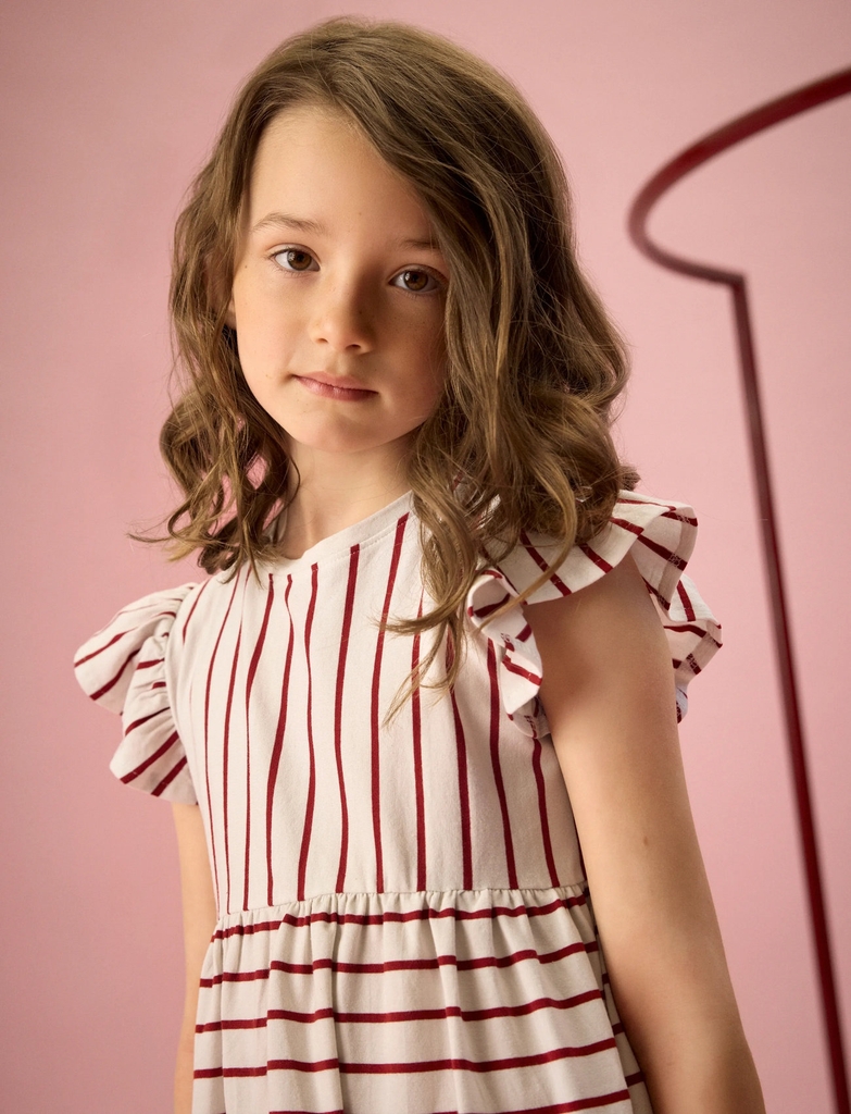Creamie Dress Ss Stripe - Red - 92