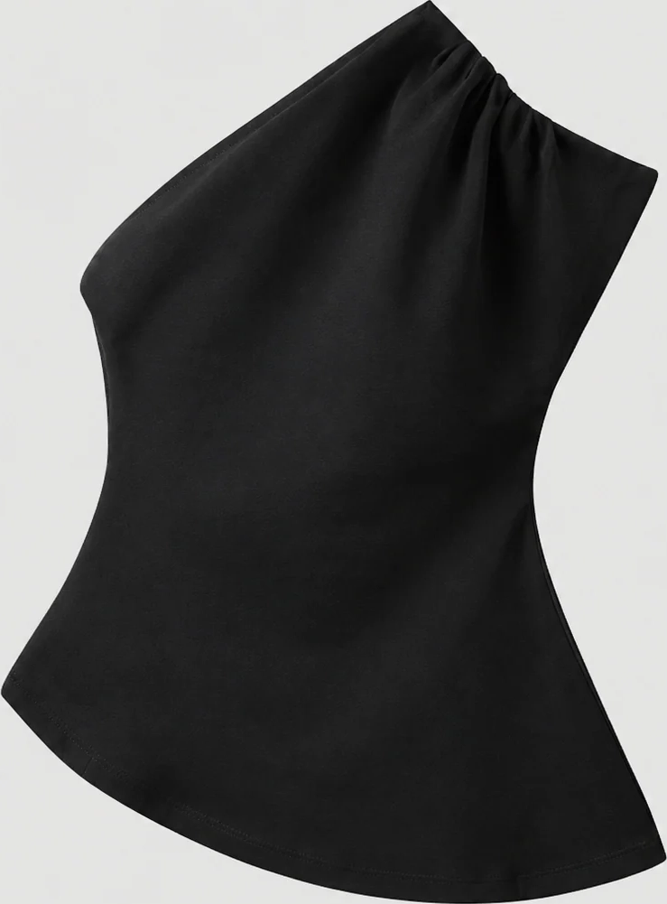 the garment - asymmetrisk t-shirt - black - glam