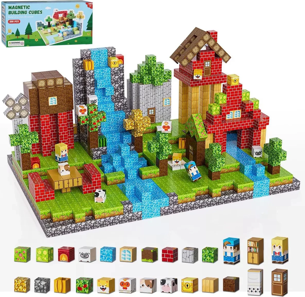 Hemmingsen Kids Magnetklodser Landsby 200 Dele