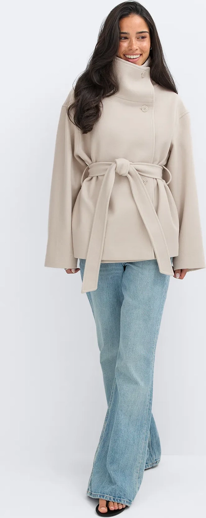 high neck wool blend jacket