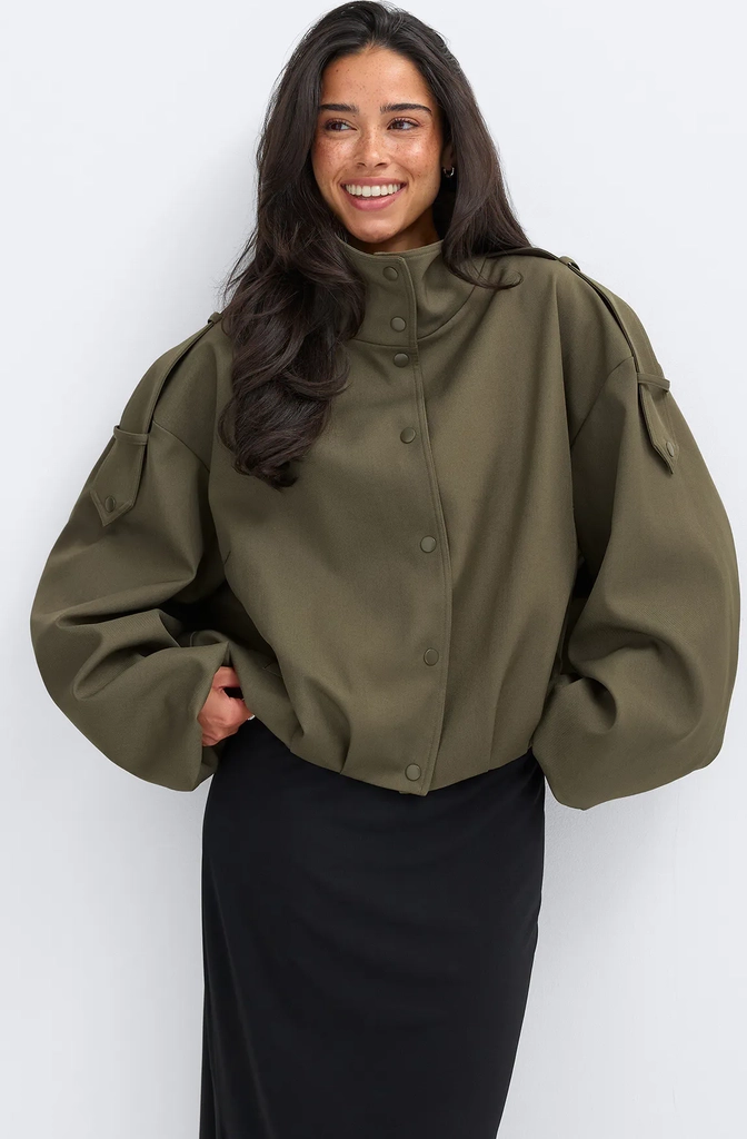 high neck short jacket