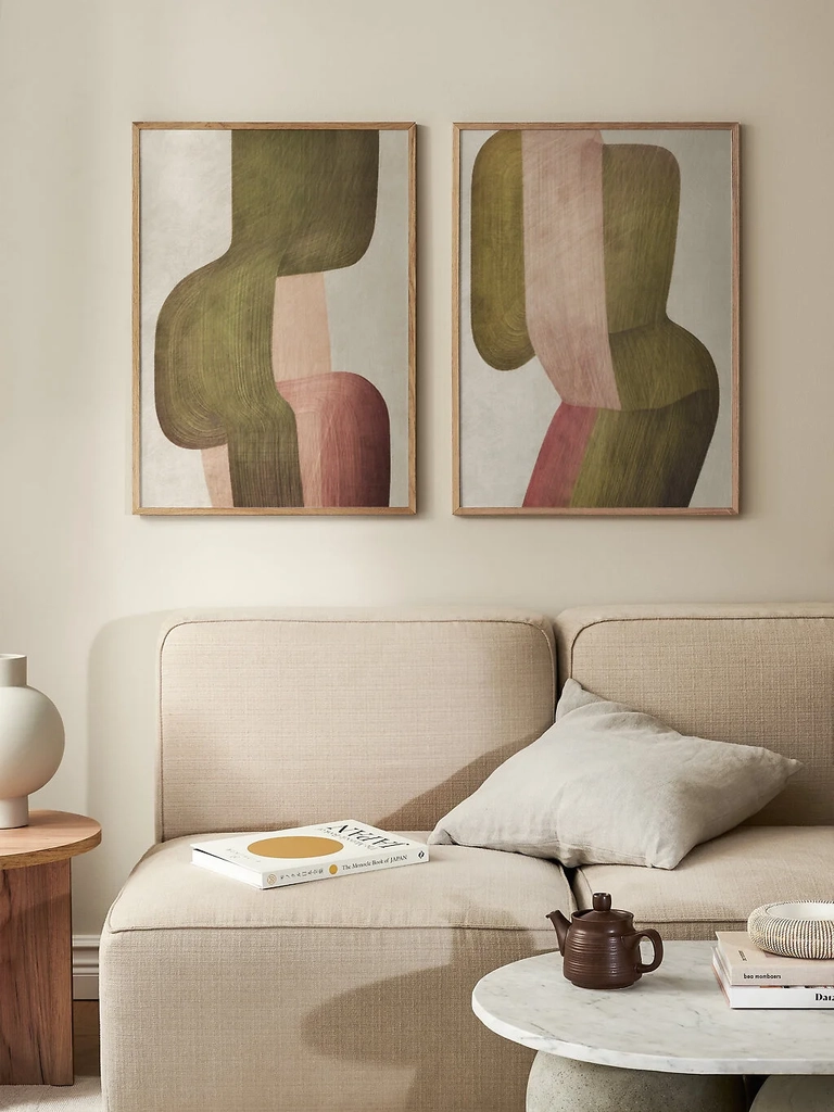 abstrakt poster – muted organic flow ii