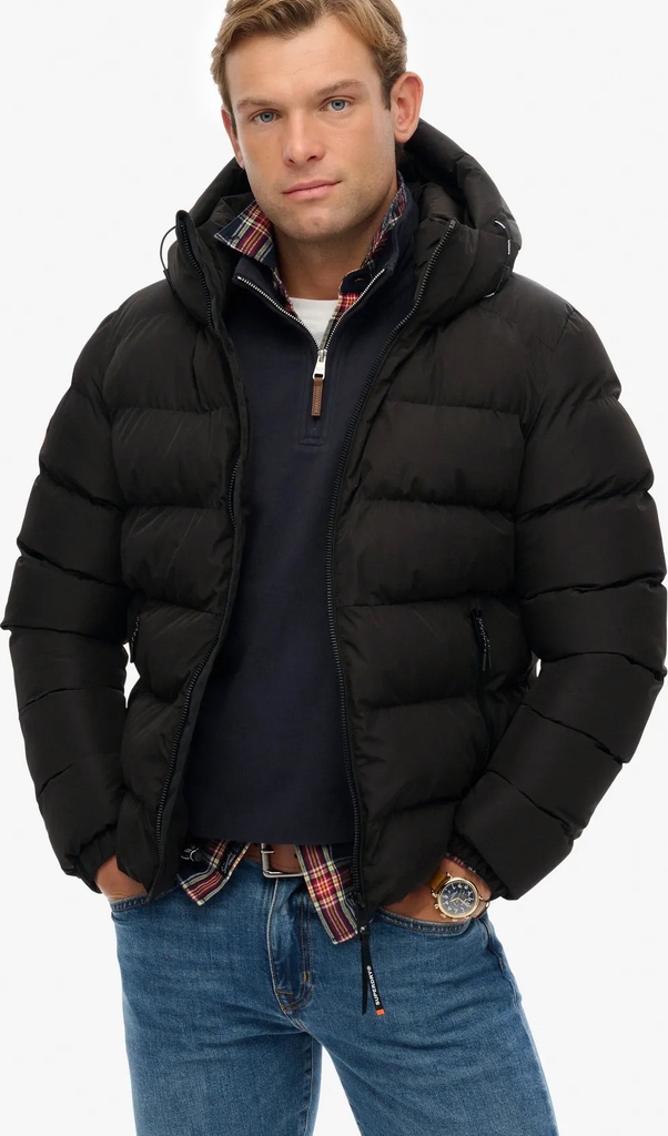 hooded sports puffer jacket - forede jakker