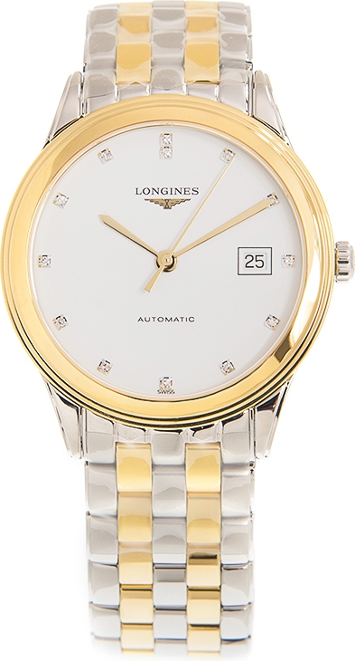Longines Herrklocka L4.974.3.27.7 Flagship Vit/Gulguldtonat stål