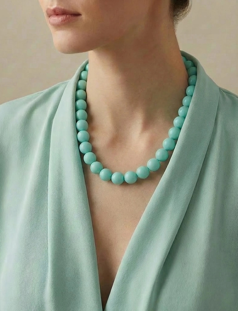bubble big neck 40 g/light green - 40cm - perlekæder