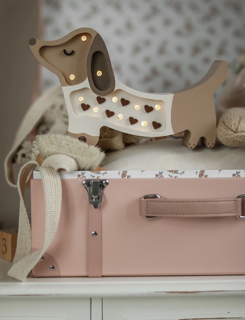 Little Lights Little Lights Puppy Mini Lamp | Chocolate Heart - Multi/patterned - 14X23X5.5CM