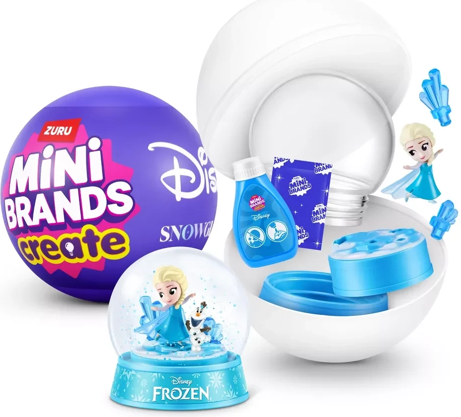 mini brands - create disney snowglobe, klippe og klistre