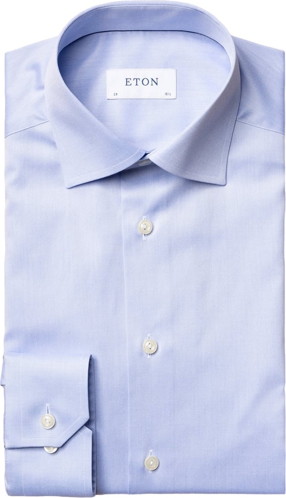ETON Contemporary Fit Light Blue Signature Twill Shirt Mand Lyseblå Langærmede Skjorter Str 41 - Bomuld hos Magasin