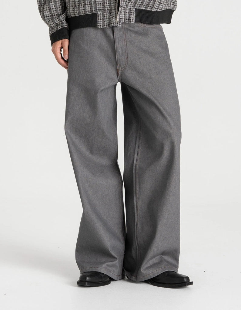 raw selvedge denim jeans grey