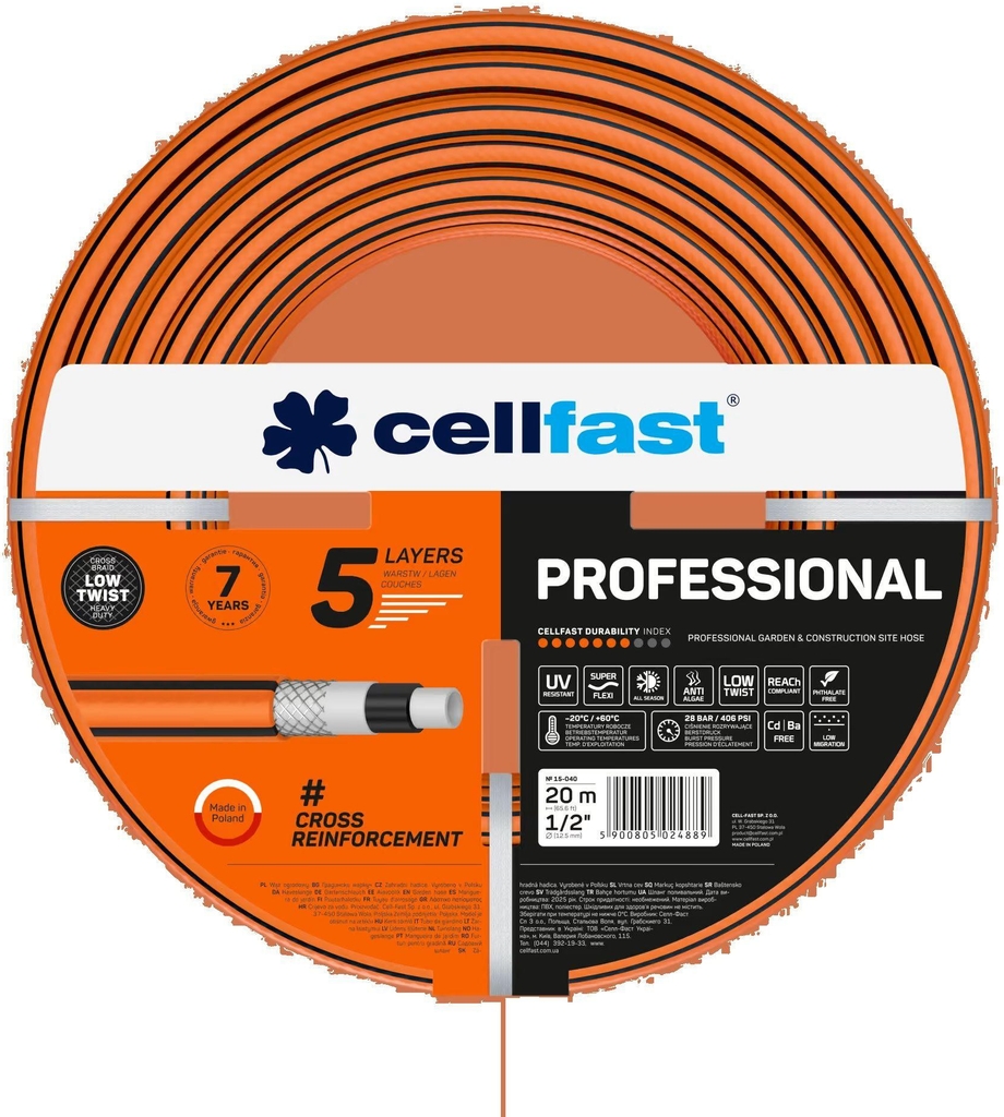Cellfast Professional Havevandslange 1/2 30 Bar 30m