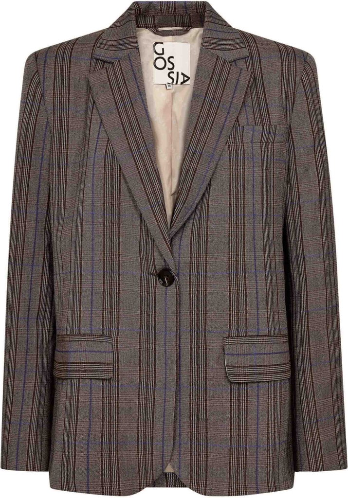 gossia blazer - beatrice - brown blue checks