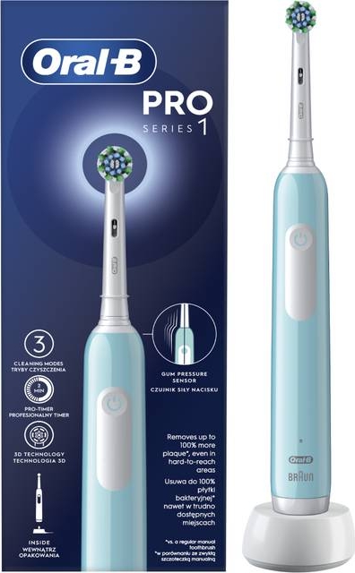 Oral-B Pro Series 1 eltandborste – 3 borstlägen – trycksensor – blå
