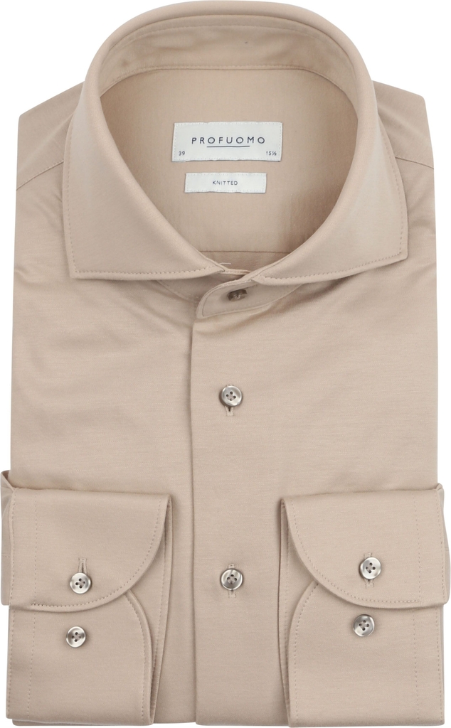 Profuomo Strikket Skjorte Beige måle 37