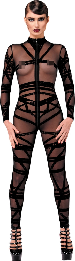 Noir Handmade F357 Zip Up Catsuit - Black