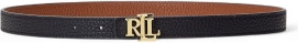 Lauren Ralph Laurentil kvinder. 412912038001 Vendbart læderbælte med sort logo (XS), Brun, Casual