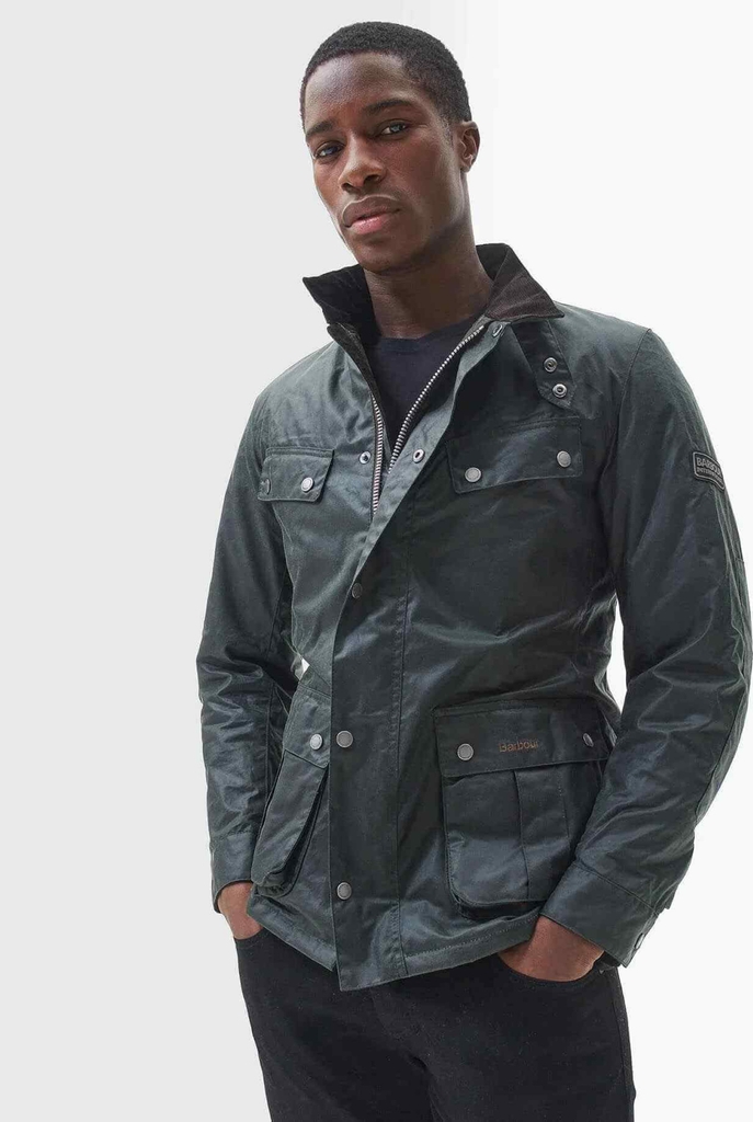 Barbour internationaltil mænd. MWX2140 Duke Tourer-jakke grøn (3XL), Casual, Bomuld, Korte ærmer