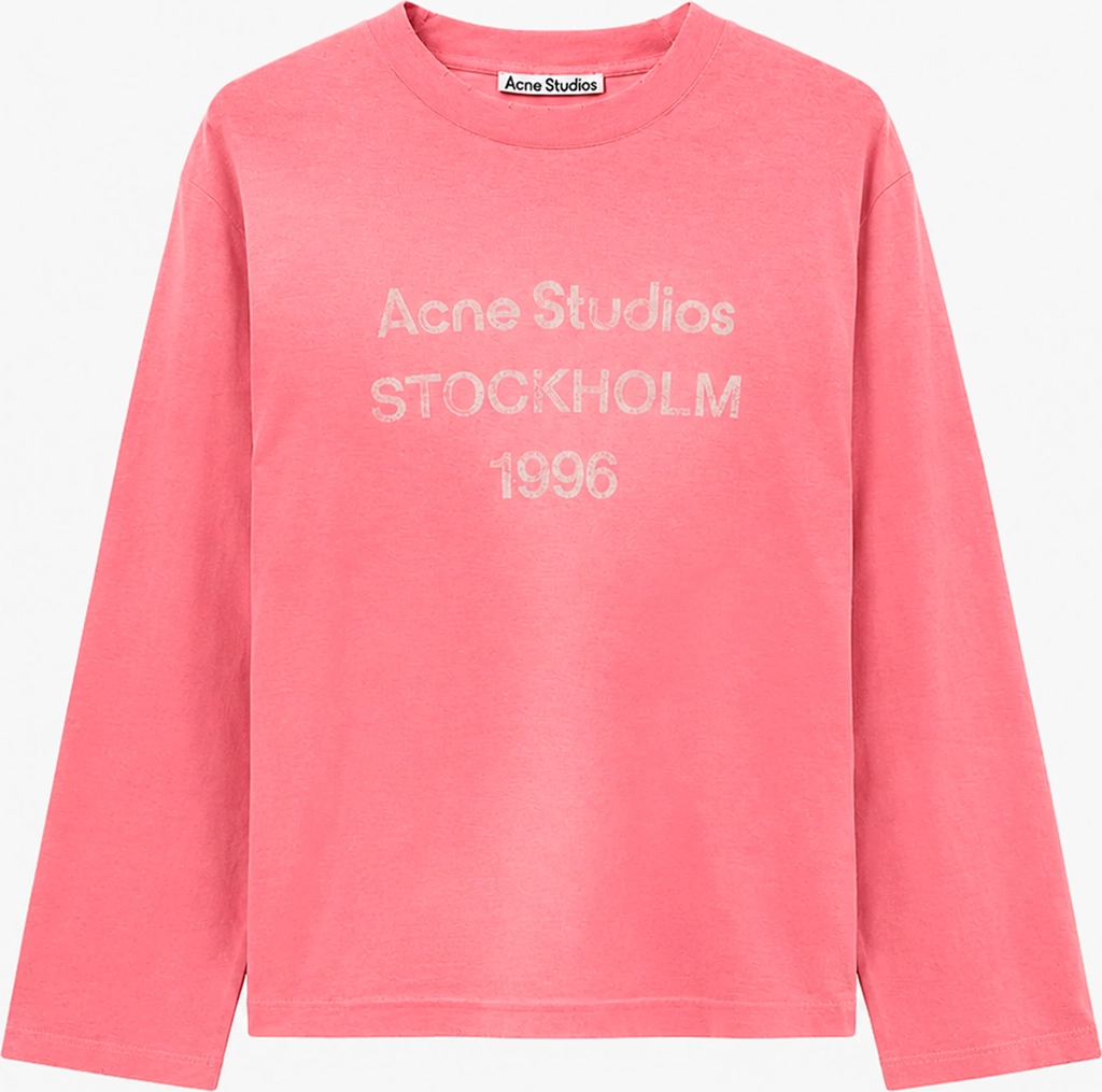 sprayed 1996 logo t-shirt in tango pink