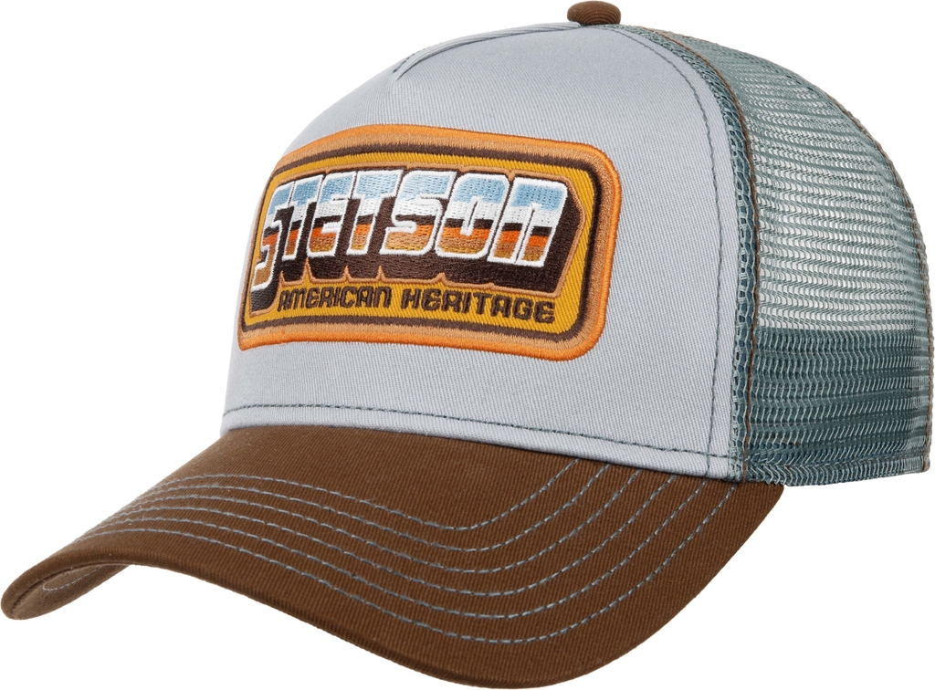 Stetson Trucker Cap American Heritage Badge - Brown/Blue