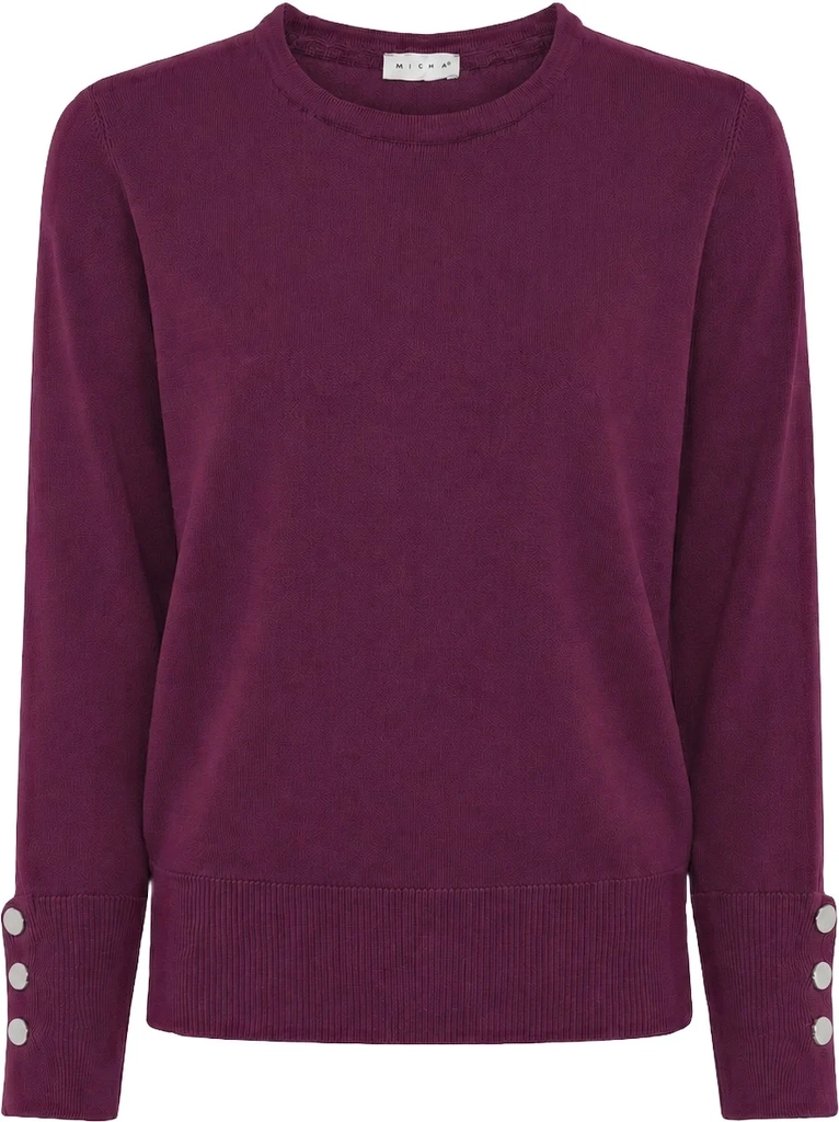 Micha BB Jumper_Bbautumnviscoseknit Kvinde Plum Sweaters Str S - hos Magasin