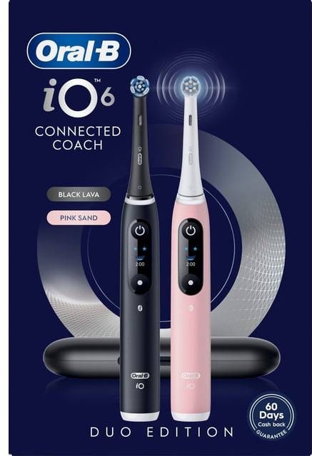 Oral-B iO6 Eltandborste Duo-Pack Svart Rosa