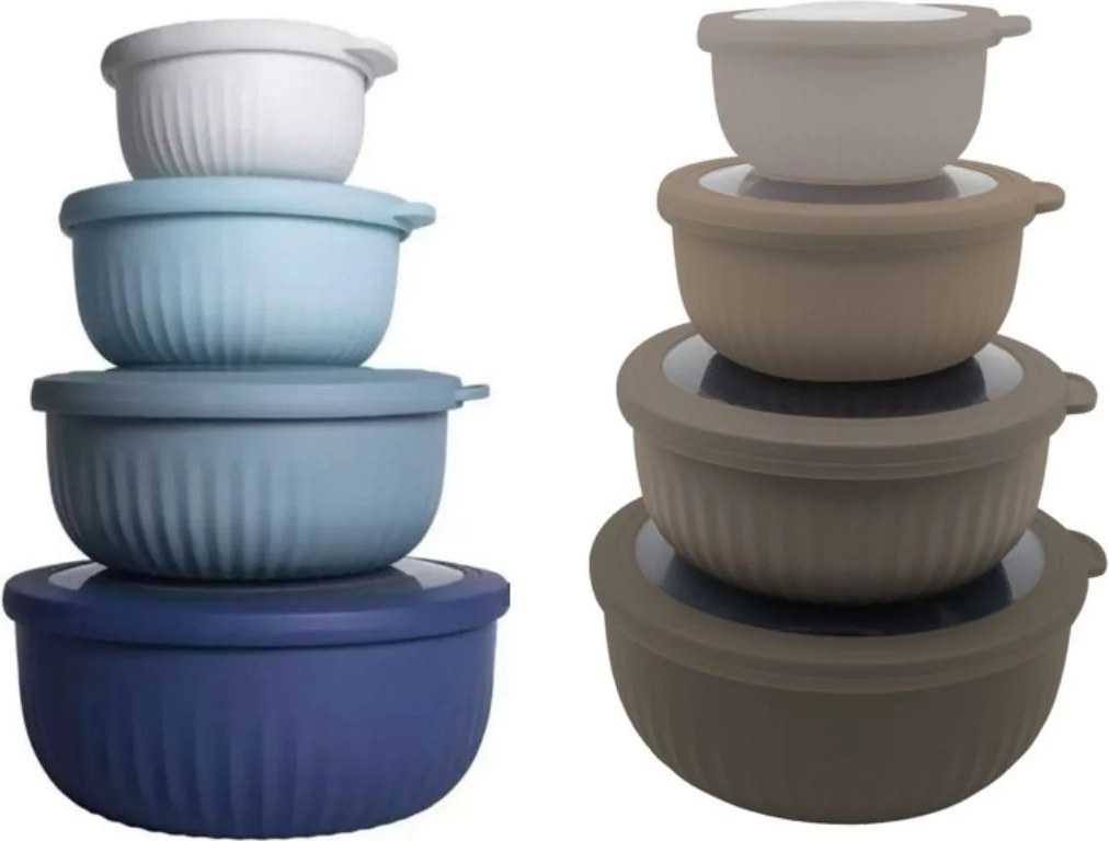 scandinavian collection rillet skålesæt plast assorteret 4 stk