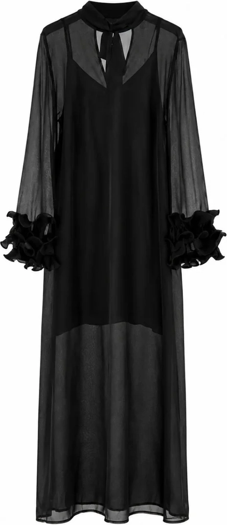 noella kjole - latania long - black