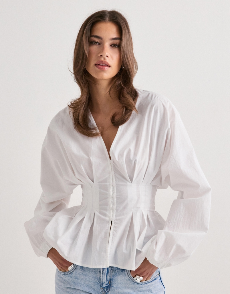 Nelly My Favorite Pleat Blouse - Vit