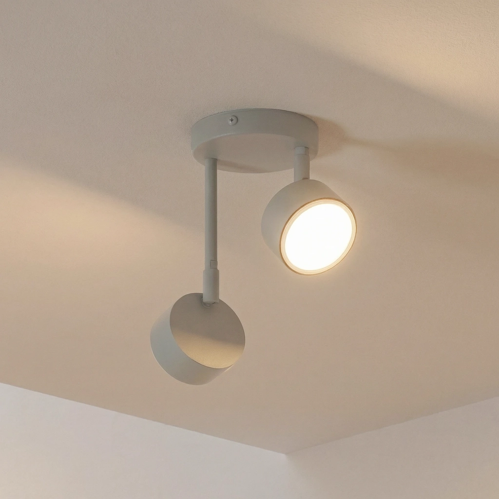 loftspot nemo, 2 lyskilder, grå-beige, bevægelig, gx53