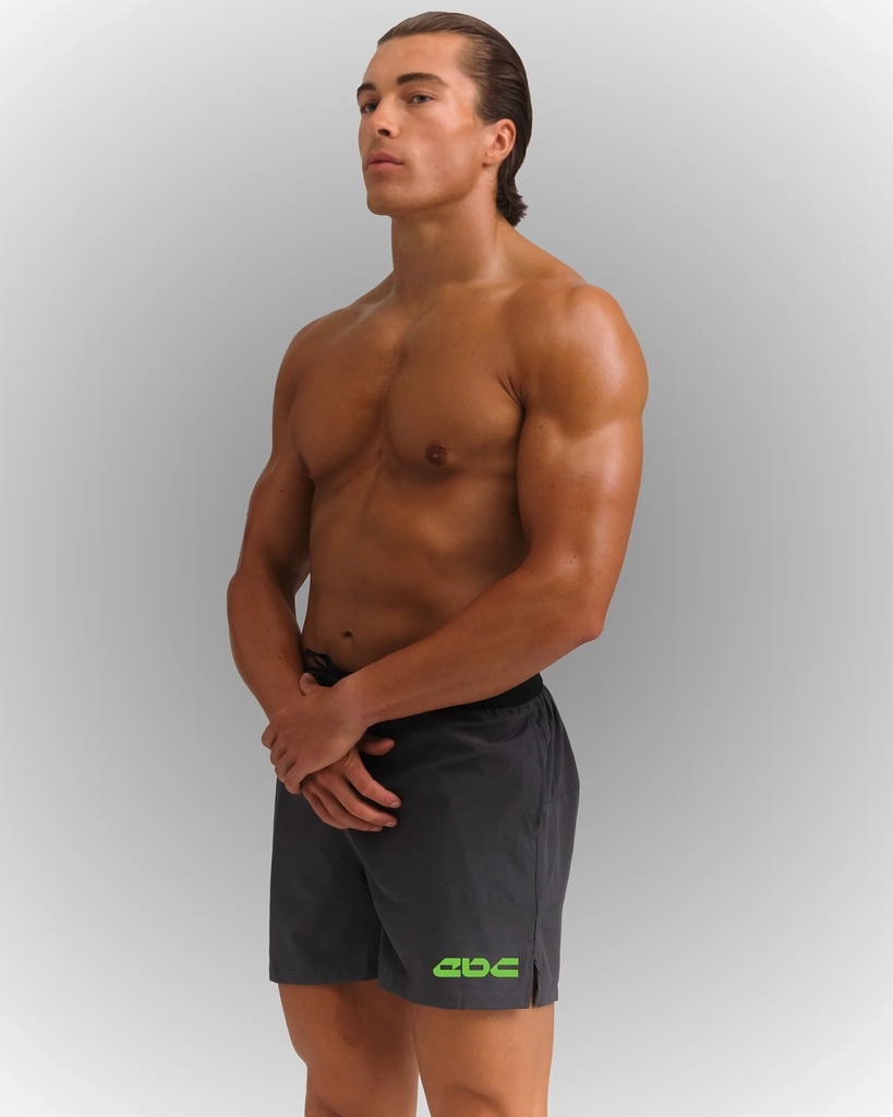 performance short 5" grey/green