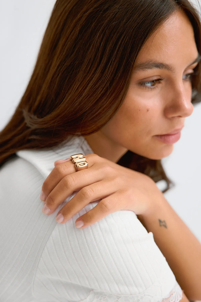 Gina Tricot Stainless Steel Ring Ringer Gull M Dame