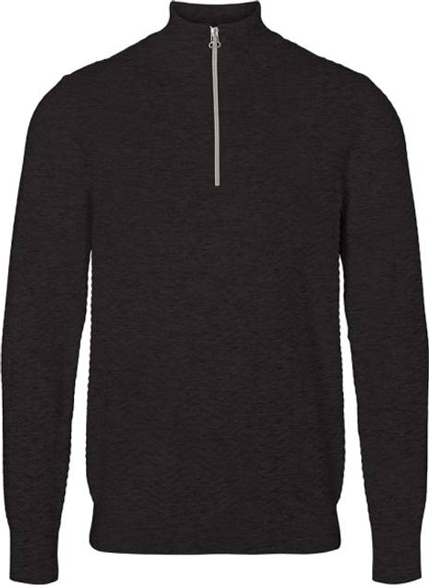 Kronstadt Carlo Cotton Half Zip Knit - Charcoal Mix
