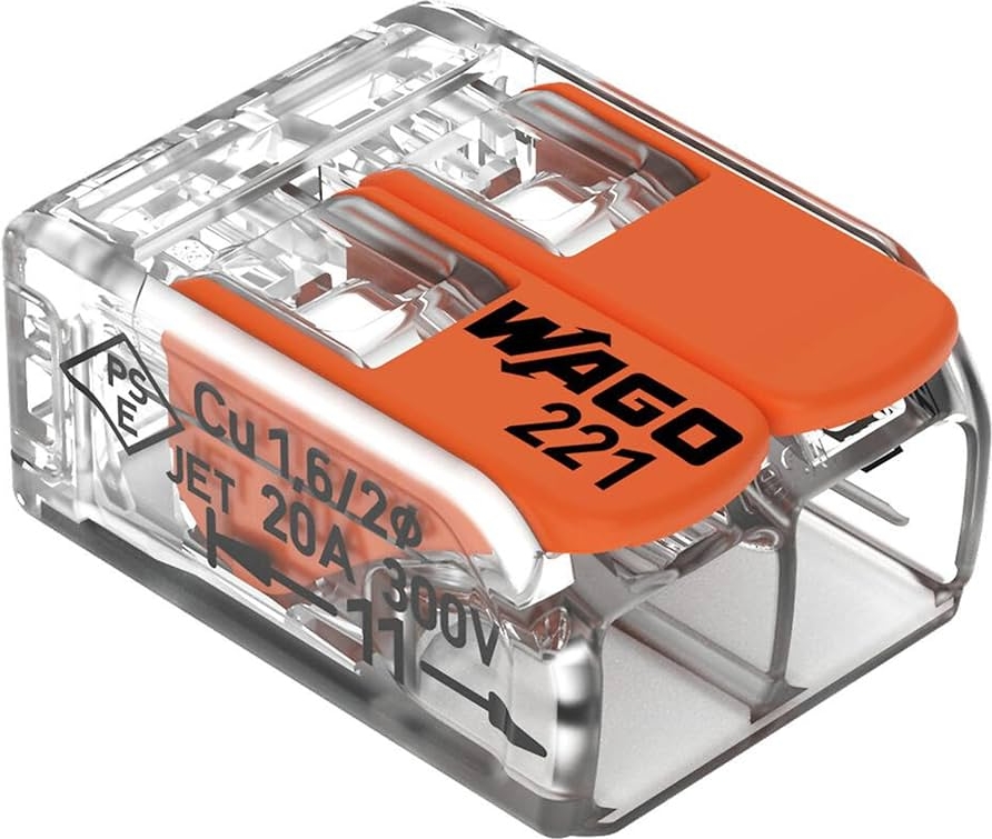 100 stk wago samlemuffe 2x0,2-4 mm², transparent