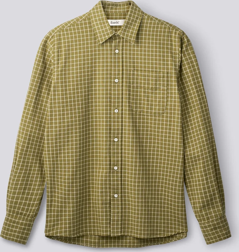 ridge regular fit flannel shirt - thyme check