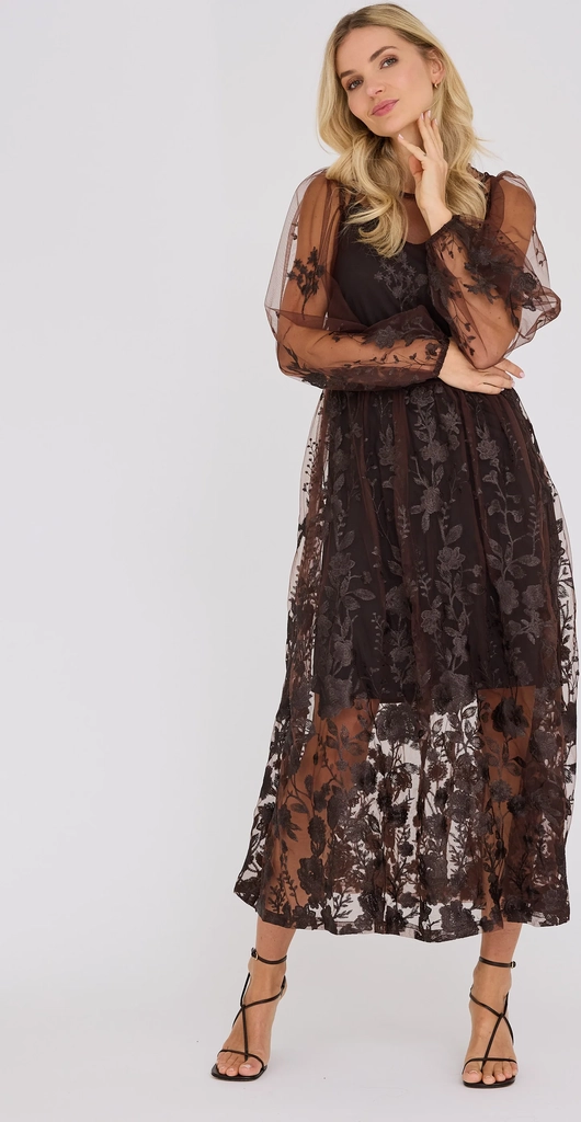 fuschia dress av4614 - dark brown