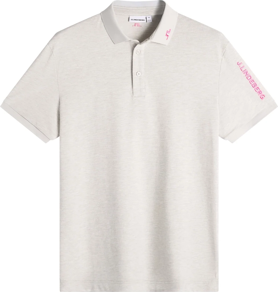 tour tech pique polo / light grey melange